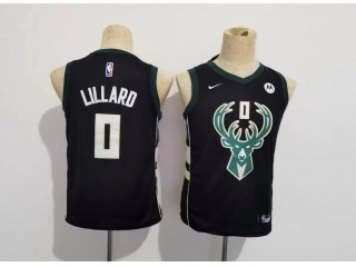 Youth Milwaukee Bucks #0 Damian Lillard Jersey Black