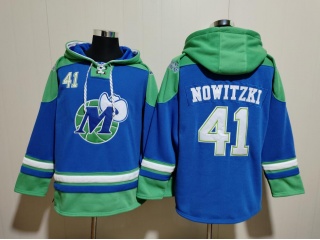 Dallas Mavericks #41 Dirk Nowitzki Hoodie Blue/Green