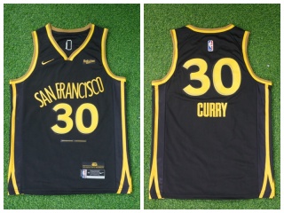 Golden State Warriors #30 Stephen Curry 2024 Jersey Black City