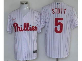 Nike Philadelphia Phillies #5 Bryson Stott Cool Base Jersey White Pinstrips