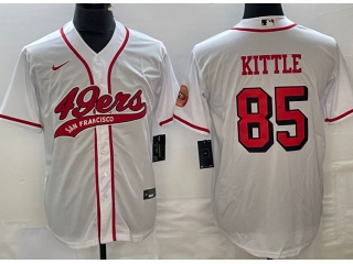 San Francisco 49ers #85 George Kittle Color Rush Baseball Jersey White