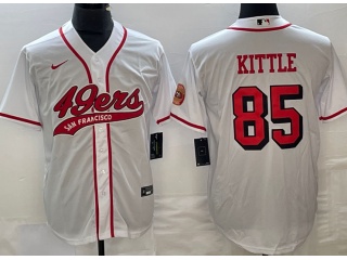 San Francisco 49ers #85 George Kittle Color Rush Baseball Jersey White 