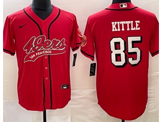 San Francisco 49ers #85 George Kittle Color Rush Baseball Jersey Red 