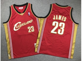 Youth Cleveland Cavaliers #23 LeBron James 2003-04 Throwback Jersey Red