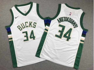 Youth Milwaukee Bucks #34 Giannis Antetokounmpo Jersey White