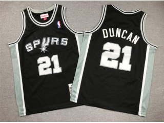 Youth San Antonio Spurs #21 Tim Duncan Throwback Jersey Black