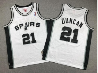 Youth San Antonio Spurs #21 Tim Duncan Throwback Jersey White