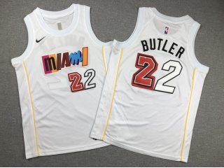 Youth Miami Heat #22 Jimmy Butler 2022-23 City Jersey White