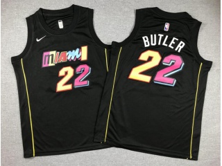 Youth Miami Heat #22 Jimmy Butler 2021-2022 City Jersey Black