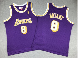 Youth Los Angeles Lakers #8 Kobe Bryant Throwback Jersey Purple