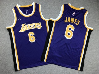 Youth Los Angeles Lakers #6 Lebron James Jersey Purple