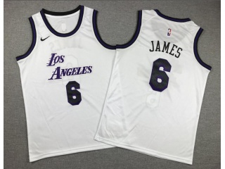 Youth Los Angeles Lakers #6 Lebron James 2023 Season Jersey White