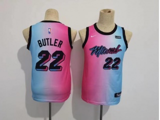 Youth Miami Heat #22 Jimmy Butler City Jersey Blue/Pink