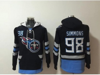 Tennessee Titans #98 Jeffery Simmons Hoodies Navy Blue