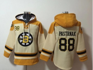 Boston Bruins #88 David Pastrnak Hoodie Cream