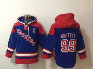 New York Rangers #99 Wayne Gretzky Hoodie Blue/Red