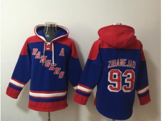 New York Rangers #93 Mika Zibanejad Hoodie Blue/Red