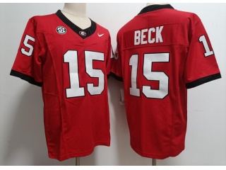 Georgia Bulldogs #15 Carson Beck Jersey Red