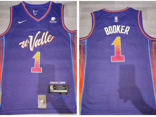 Phoenix Suns #1 Devin Booker 2024 City Jersey Purple 