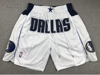 Dallas Mavericks Throwback Shorts White