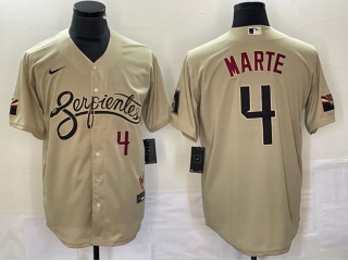 Arizona Diamondbacks #4 Ketel Marte City Connect Cool Base Jersey Sand