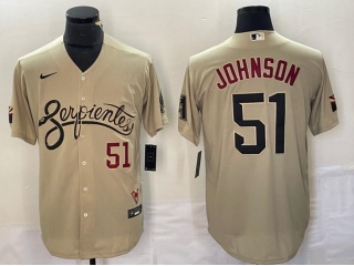 Arizona Diamondbacks #51 Randy Johnson City Connect Cool Base Jersey Sand