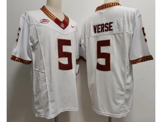 Florida State Seminoles #5 Jared Verse New Style Limited Jersey White
