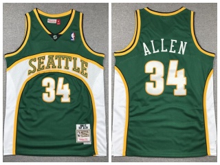 Seattle SuperSonics #34 Ray Allen Throwback 2006-07 Jersey Green