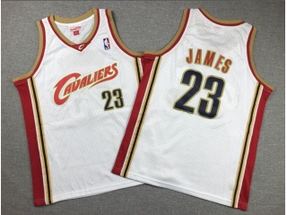 Youth Cleveland Cavaliers #23 LeBron James Throwback Jersey White