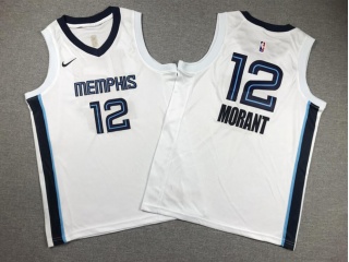 Youth Memphis Grizzlies #12 Ja Morant Jersey White