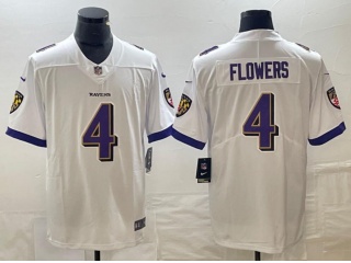 Baltimore Ravens #4 Zay Flowers Vapor Limited Jersey White