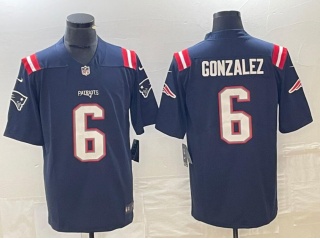 New England Patriots #6 Christian Gonzalez Limited Jersey Blue