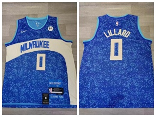 Milwaukee Bucks #0 Damian Lillard 2024 City Jersey Blue