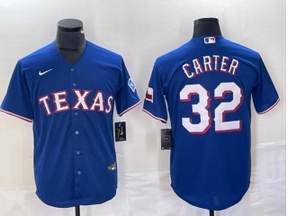 Texas Rangers #32 Evan Carter Cool Base Jerseys Royal Blue
