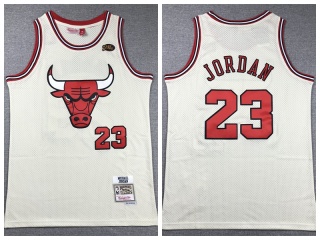 Chicago Bulls #23 Michael Jordan Throwback Jersey Cream