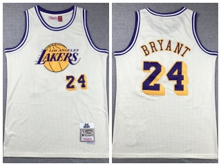 Los Angeles Lakers #24 Kobe Bryant Throwback Jersey Cream