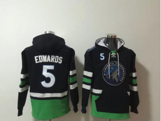 Minnesota Timberwolves #5 Anthony Edwards Hoodie Navy Blue