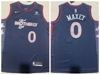 Philadelphia 76ers #0 Tyrese Maxey 2024 City Jersey Navy Blue