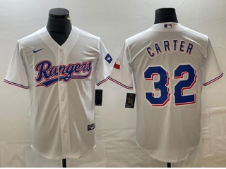 Texas Rangers #32 Evan Carter Cool Base Jerseys White
