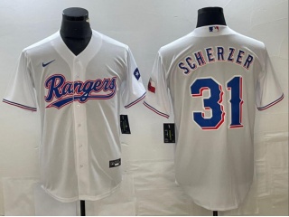 Texas Rangers #31 Max Scherzer Cool Base Jerseys White
