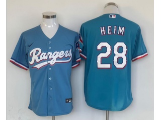 Texas Rangers #28 Jonah Heim Cool Base Jerseys Baby Blue