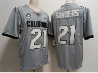 Colorado Buffaloes #21 Shilo Sanders Limited Jersey Grey