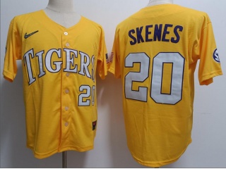 LSU Tigers #20 Paul Skenes Baseball Jersey Yellow