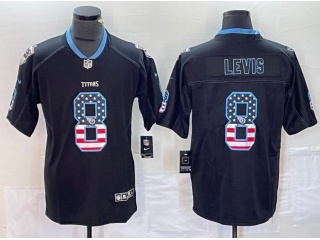Tennessee Titans #8 Will Levis USA Flag Limited Jersey Black