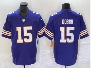 Minnesota Vikings #15 Joshua Dobbs Throwback Limited Jersey Purple