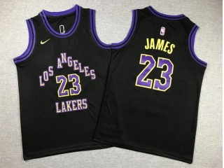 Youth Los Angeles Lakers #23 Lebron James 2024 City Jersey Black