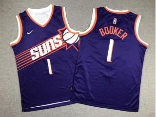 Youth Phoenix Suns #1 Devin Booker Jersey 2023 Purple