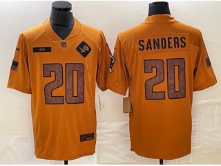Detroit Lions #20 B.Sanders 2023 Salute to Service Limited Jersey Brown