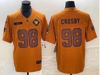 Las Vegas Raiders #98 Maxx Crosby 2023 Salute to Service Limited Jersey Brown