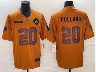 Dallas Cowboys #20 Tony Pollard 2023 Salute to Service Limited Jersey Brown